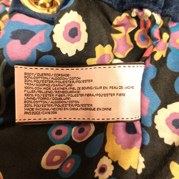 Gorgeous Vintage Y2K Juicy Couture Bag Dark Blue Velour Chain Strap Purse - Picture 8 of 8